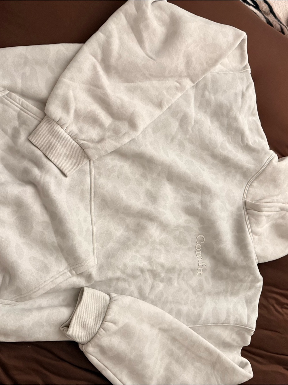 Comfort Colors Neutral Leopard-Print Hoodie Sweatshirt